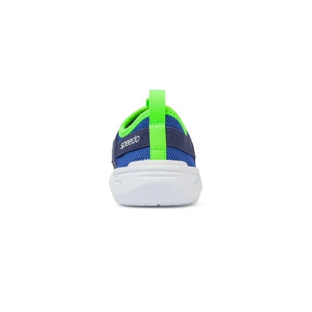 Speedo‎ Junior Aqua Sock Boys Water Shoes Blue Lime Green Size Large L 4-5 NEW